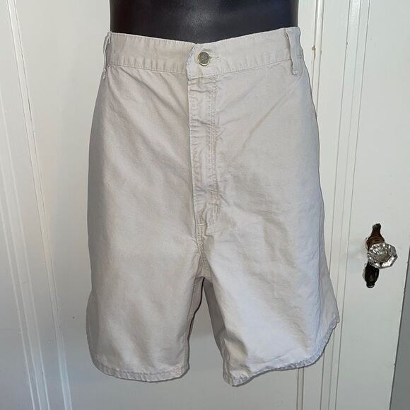 Carhartt light khaki flat front cotton shorts - Picture 1 of 7